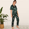 Print Satin Spring Summer Pajamas