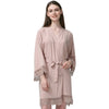 Bridal Cotton Kimono with Lace Trim